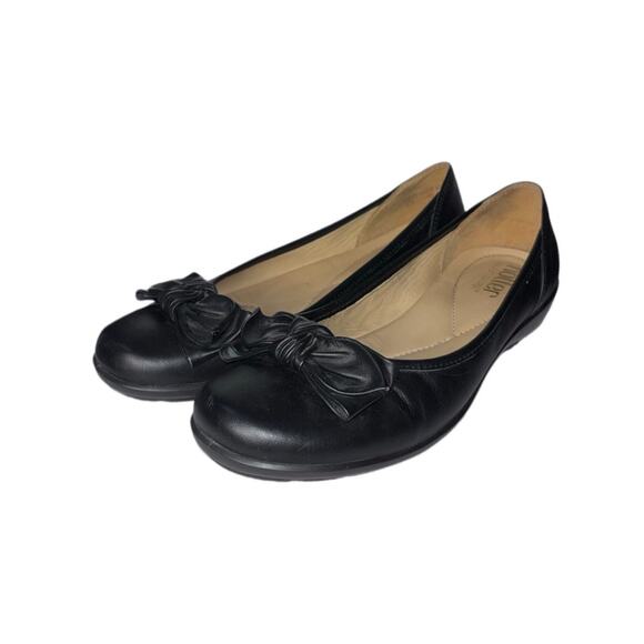 Hotter Jewel Shoes Ballerina Flats woman's size US 8 UK 6 Black Leather - Picture 3 of 16